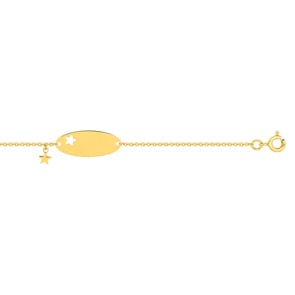Gravurarmband 375/9 K Gelbgold Stern oval