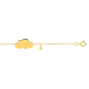 Gravurarmband 375/9 K Gelbgold Wolke mit Stern Charm