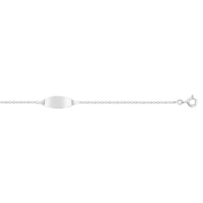 Gravurarmband 375/9 K Weissgold oval 1.3mm