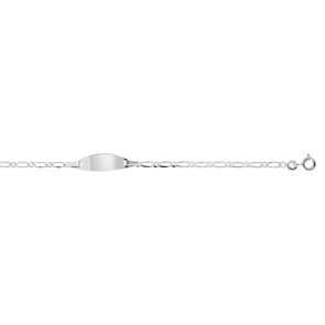 Gravurarmband 375/9 K Weissgold oval 2.2mm