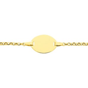 Gravurarmband 750/18 K Gelbgold 1.8mm, runde Plakette