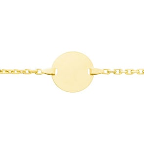 Gravurarmband 750/18 K Gelbgold 2.1mm, runde Plakette