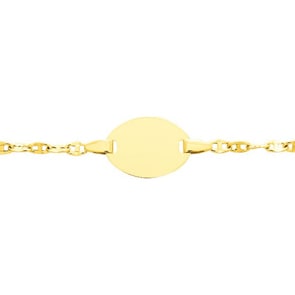 Gravurarmband 750/18 K Gelbgold 2.2mm, runde Plakette
