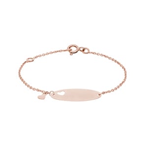 Gravurarmband 750/18 K Roségold 1.2mm, Herz