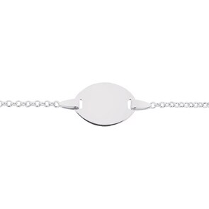 Gravurarmband 750/18 K Weissgold 1.4mm, runde Plakette