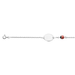 Gravurarmband Anker 925 Silber rhodiniert 1.7mm, Marienkäfer