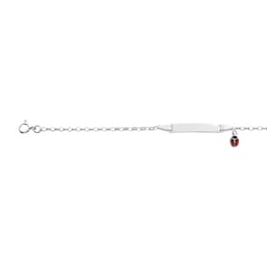 Gravurarmband Anker 925 Silber rhodiniert 2.1mm, Marienkäfer
