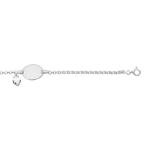 Gravurarmband Anker 925 Silber rhodiniert 2.4mm, Herz