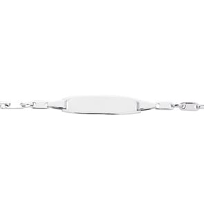 Gourmette bébé Dogtag or gris 750/18 ct 2.3mm - 14cm