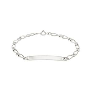 Bracelet figaro 1+1 4 faces à graver Argent 925 rhodié 3.0mm