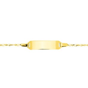 Gravurarmband Figaro 1+1 750/18 K Gelbgold 1.2mm - 13cm