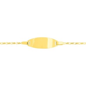 Gravurarmband Figaro 1+1 750/18 K Gelbgold 1.4mm - 13cm