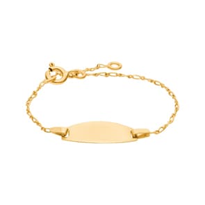 Gravurarmband Figaro 1+1 750/18 K Gelbgold 1.4mm - 13cm