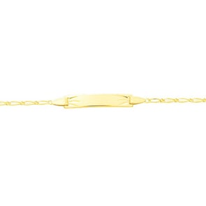 Gravurarmband Figaro 1+1 750/18 K Gelbgold 1.7mm - 14cm