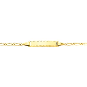 Gravurarmband Figaro 1+1 750/18 K Gelbgold 2.1mm - 14cm