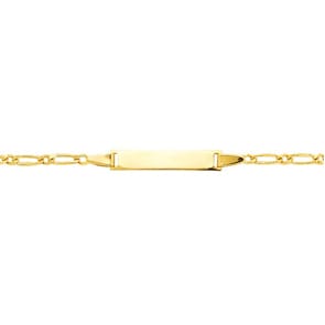 Gourmette bébé figaro 1+1 or jaune 750/18 ct 2.3mm - 14cm