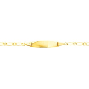 Gravurarmband Figaro 1+1 750/18 K Gelbgold 2.7mm - 14cm