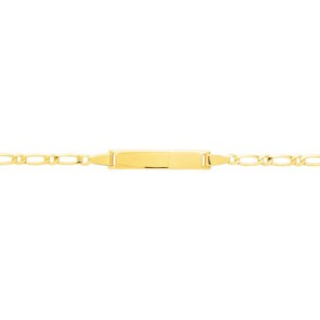 Gravurarmband Figaro 1+1 750/18 K Gelbgold 2.7mm - 14cm