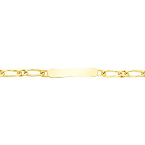 Gravurarmband Figaro 1+1 750/18 K Gelbgold 3.6mm - 14cm