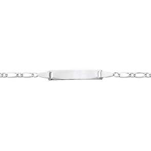 Gravurarmband Figaro 1+1 750/18 K Weissgold 2.7mm - 14cm