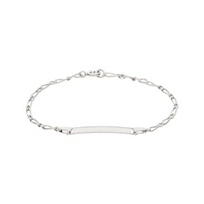 Gravurarmband Figaro 1+1 925 Silber rhodiniert 1.9mm