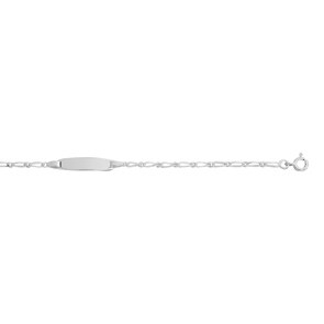 Gravurarmband Figaro 1+1 925 Silber rhodiniert 2.1mm