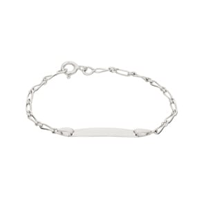 Gravurarmband Figaro 1+1 925 Silber rhodiniert 2.1mm