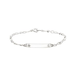 Gravurarmband Figaro 1+1 925 Silber rhodiniert 2.6mm