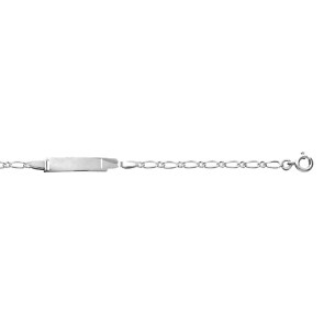 Gravurarmband Figaro 1+1 925 Silber rhodiniert 2.7mm