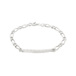 Gravurarmband Figaro 1+1 925 Silber rhodiniert 4.3mm
