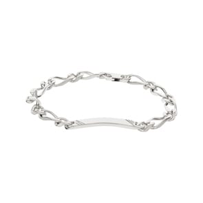Gravurarmband Figaro 1+1 925 Silber rhodiniert 6.0mm
