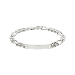 Gravurarmband Figaro 3+1 4-seitig 925 Silber rhodiniert 5.0mm