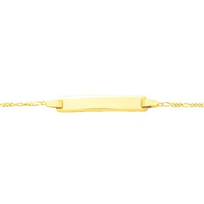 Gourmette bébé figaro 3+1 or jaune 750/18 ct 1.1mm - 13cm