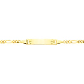 Gravurarmband Figaro 3+1 750/18 K Gelbgold 2.3mm - 14cm