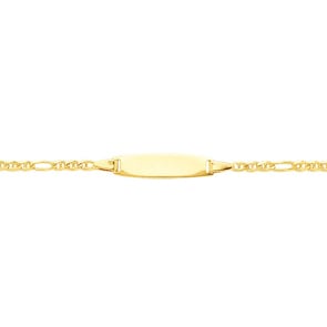 Gourmette bébé figaro 3+1 or jaune 750/18 ct 2.6mm - 14cm