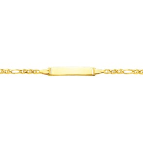 Gourmette bébé figaro 3+1 or jaune 750/18 ct 2.6mm - 14cm