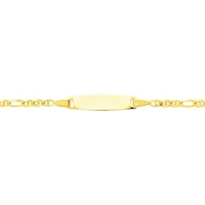 Gourmette bébé figaro 3+1 or jaune 750/18 ct 2.9mm - 14cm
