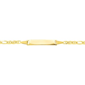 Gravurarmband Figaro 3+1 750/18 K Gelbgold 2.9mm - 14cm