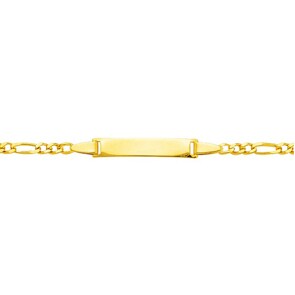 Gravurarmband Figaro 3+1 750/18 K Gelbgold 3.1mm - 14cm
