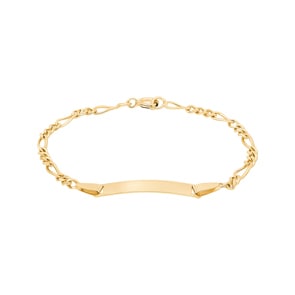 Gravurarmband Figaro 3+1 750/18 K Gelbgold 3.1mm - 14cm