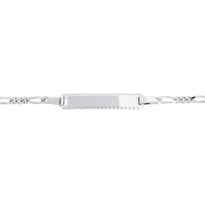 Gravurarmband Figaro 3+1 750/18 K Weissgold 2.0mm - 13cm