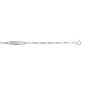 Gravurarmband Figaro 3+1 925 Silber rhodiniert 2.3mm