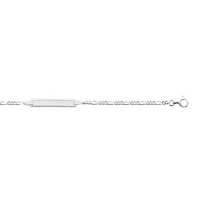 Gravurarmband Figaro 3+1 925 Silber rhodiniert 2.4mm