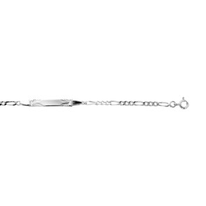 Gravurarmband Figaro 3+1 925 Silber rhodiniert 2.8mm