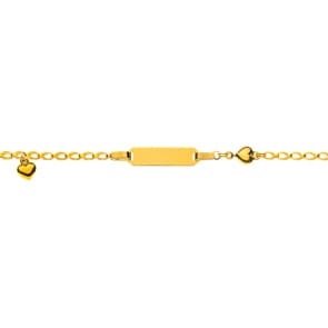 Bracelet pour enfants or jaune 750/18 ct 2.2 mm, Cœur