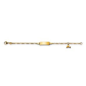 Baby Bracelet 750/18 K Yellow Gold, Dolphin 2.1 mm