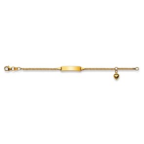 Gravurarmband / ID-Bracelet 750/18 K Gelbgold, Herz 2.0 mm