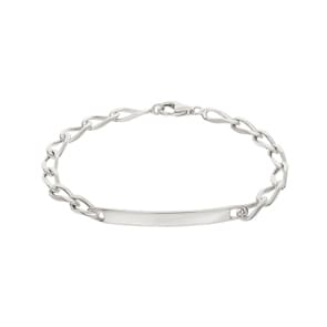 Bracelet cheval 4 faces à graver Argent 925 rhodié 4.0mm