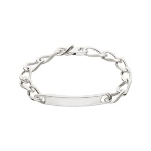 Gravurarmband Langpanzer 4-seitig 925 Silber rhodiniert 6.0mm