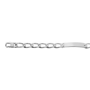 Bracelet cheval 4 faces à graver Argent 925 rhodié 8.0mm